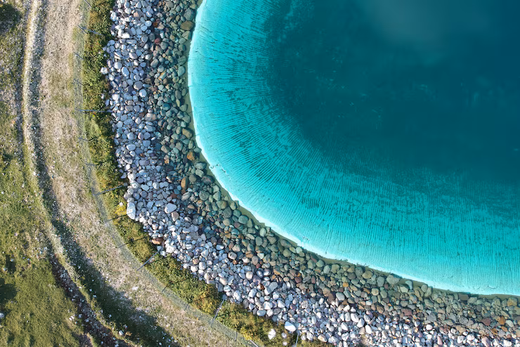 Private Bucht von oben